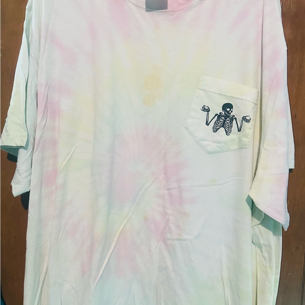 Pink and Yellow Tie-Dye Short Sleeve Top